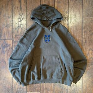 Vintage 90s Nike Taupe Brown/Green Centre Swoosh Hoodie